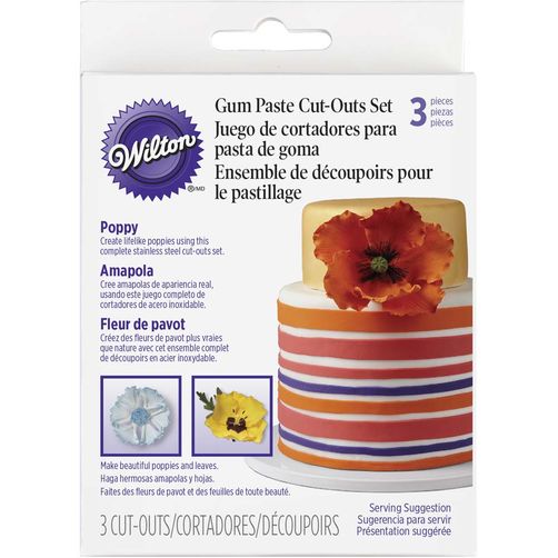 2002350 Wilton Gum Paste Poppy Cut-Outs Set